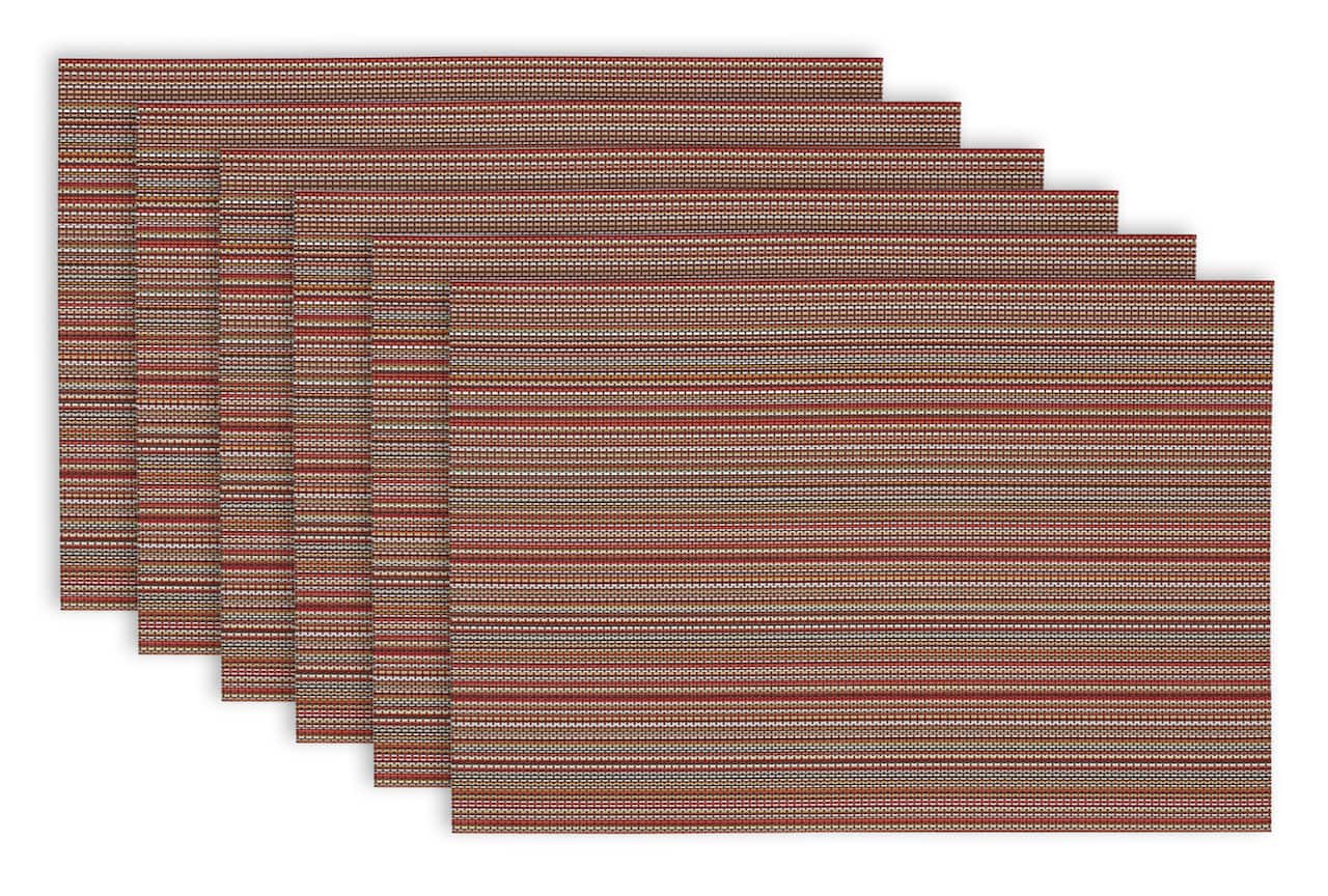 DII® Tango Red Pvc Micro Stripe Placemat (Set of 6)